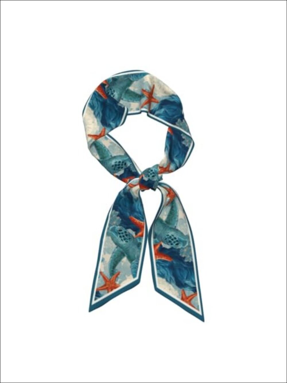 Silky Satin Hair Scarf Long Thin Neck Scarf Floral Wrap